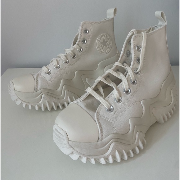 Converse Run Star Motion Beige White Unisex Casual Platform Shoes A03242C - Picture 5 of 9